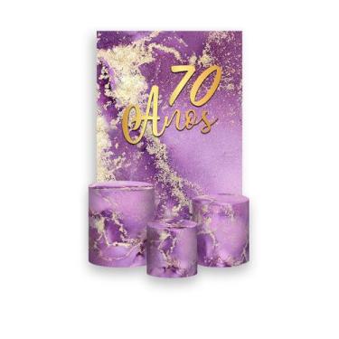 Imagem de Painel De Festa Vertical 1,50 x 2,20 + Trio De Capas Cilindro - Efeito