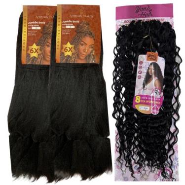 Imagem de Kit 2 Jumbo E Cabelo Cacheado Orgânico Gypsy Braids + Aneis - bbless, 
