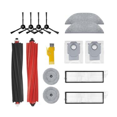 Imagem de aoteng Kit de acessórios de substituição para roborock S8 MaxV Ultra Robot Aspirador de pó 14 pacotes, 1 conjunto de escovas de rolo, 2 filtros, 4 escovas laterais, 4 panos de esfregão, 2 sacos de pó