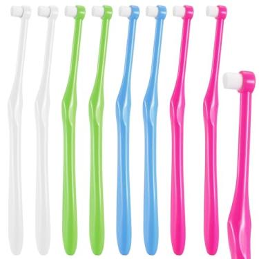 Imagem de Geiserailie 8 escovas de dentes extra macias tufadas, escova de dentes tufada, manual única, escova interdental compacta para limpeza e cuidado de detalhes de adultos