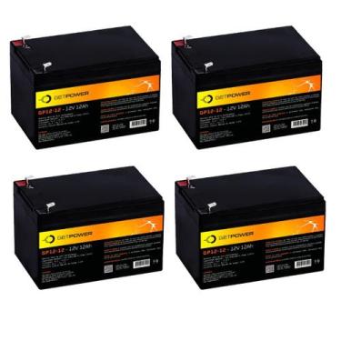 Imagem de Kit 4 Un Baterias Seladas 12V 12ah GetPower - Vrla (AGM) - GET POWER