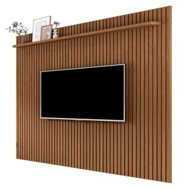 Imagem de Painel Ripado para Tv 75" com Prateleira 1.8x2.2m Sala Grande Venus Gi