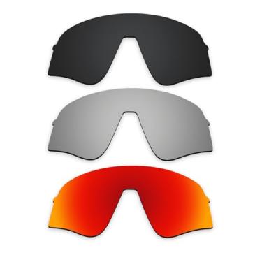 Imagem de Alphax Lentes de reposição polarizadas pretas e de titânio e vermelho fogo para óculos de sol Oakley Sutro Lite Sweep OO9465 Sport Sunglsses