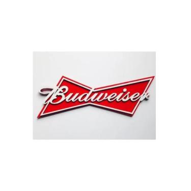 Imagem de Placa Decorativa Quadro Entalhado Em Madeira Budweiser - Casa Nobre