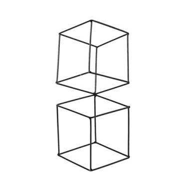 Imagem de Escultura Geometrico Quadradinho Duplo de Ferro Decorativo - Marina De