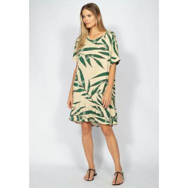 Imagem de Vestido Curto Amazonia Vital Malha Mullet Amplo Bambu Verde e