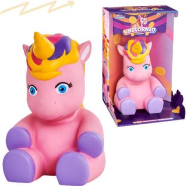 Imagem de Brinquedo Unicornio Cofrinho Enfeite Festa Infantil Em Vinil - Adijoma