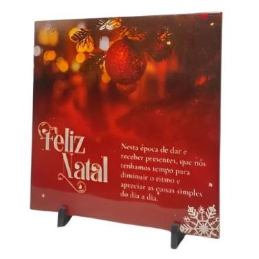 Imagem de Azulejo Quadro Personalizado Mensagem de Natal 20x20 - Mercado Fan Hob