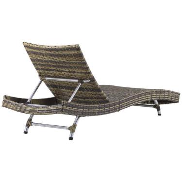 Imagem de 1 Espreguiçadeira Bona e Mesa Grécia em Alumínio e Fibra Sintética Piscina, Jardim, Decoração Trama