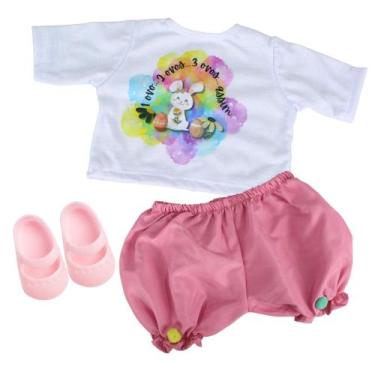 Imagem de Kit roupa boneca para bebê reborn e adora doll - conjunto páscoa - cas