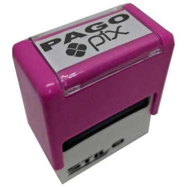 Imagem de CARIMBOS AUTOMÁTICOS PAGO PIX - MEDIDA 38x14MM - Stilo, ROSA