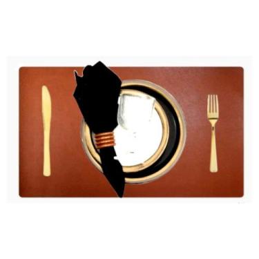 Imagem de Jogo Americano Sousplat Retangular 2 peças Limpa Facil couro - GENERTO