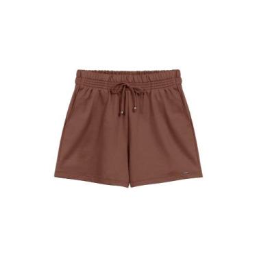 Imagem de Short Moletinho Feminino Marialicia Ref. 52248, Marrom escuro 8031, GG