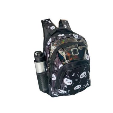 Imagem de Mochila Costas Panda Preta Feminina Criança Escolar - Bezzter