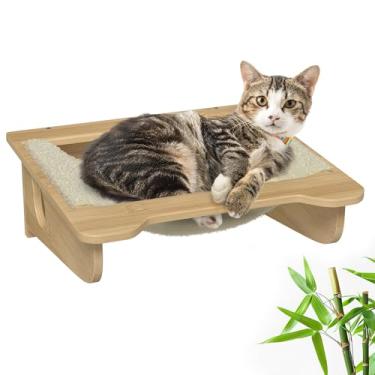 Imagem de Prateleiras de parede para gatos para escalada – Montagem na parede para casa de gato – Móveis flutuantes de madeira para ambientes internos – diferentes modelos incluindo prateleiras, poleiros, rede