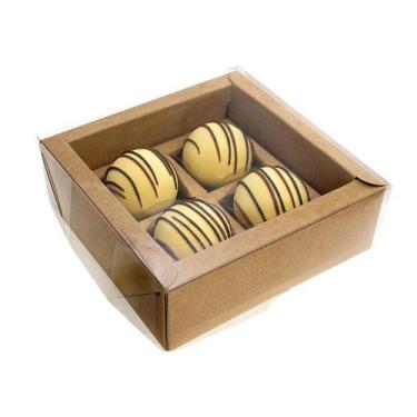 Imagem de Caixa para Doces Borda Premium Tampa de Acetato e Berço Incluso - Kraf