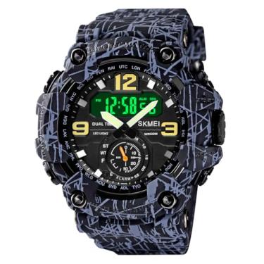 Imagem de Relógios masculinos multifunções militares S-Shock relógio esportivo LED digital impermeável despertador, Black - Grey, large