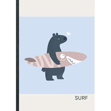 Imagem de Surf: liniertes Notizbuch für Surfer • Notizheft im A4-Format, 120 Seiten, Soft Cover • Original by Goldesel • Lined Notebook • Perfekt als Schulheft, Übungsheft, Vokabelheft, Schreibheft!