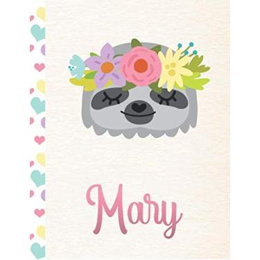 Imagem de Mary: Personalized Sloth Primary Handwriting Notebook For Girls With Pink Name | Dotted Midline Handwriting Practice Paper | Kindergarten to Early ... | Grades K-2 Composition School Exercise Book