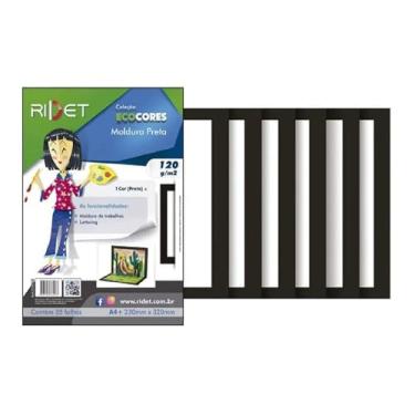 Imagem de Papel Bloco Ecocores Moldura Preta A4 110g 32 folhas NOVAPRINT/RIDET - Bloco Criativo Escolar