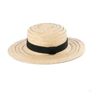 Imagem de Chapéu Feminino Paris Palha Faixa Elástico Liso Casual-Feminino