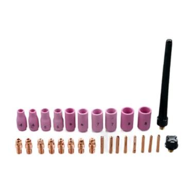 Imagem de Amagogo 28 peças Bocadas de alumínio Conjunto de corpos de coletor Substituição resistente Tig Supples de soldagem Spares peças de peças para WP92025-TC24