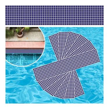 Imagem de Kit 14 Adesivos Piscina Vinílico Pastillha Azul quadradinho 2x2 100x20