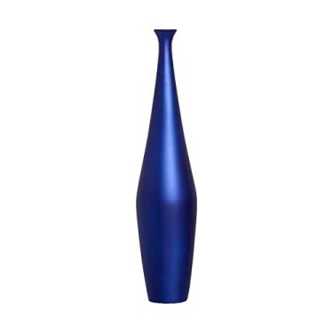 Imagem de Vaso de Chão Decorativo de Cerâmica Garrafa Faenza M Azul Royal Ocean 61x14 cm