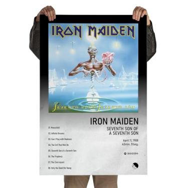 Imagem de Poster Autoadesivo 60x90cm Álbum Seventh Son of a Seventh Son, Eddie The Head, Spotify