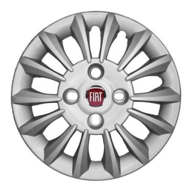 Imagem de Calota Aro 13 015CB-PTA + Emblema Alumínio Fiat V - Garagem Online Gri