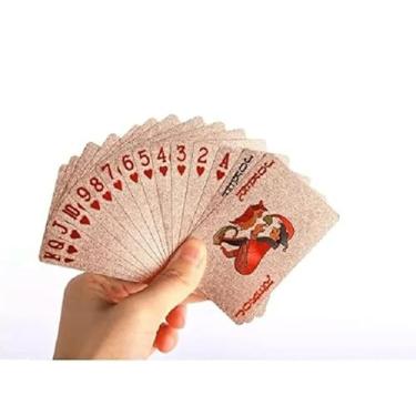 Imagem de Baralho de Poker Premium Rose Gold, Cartas à Prova D'água, Design Dólar Americano