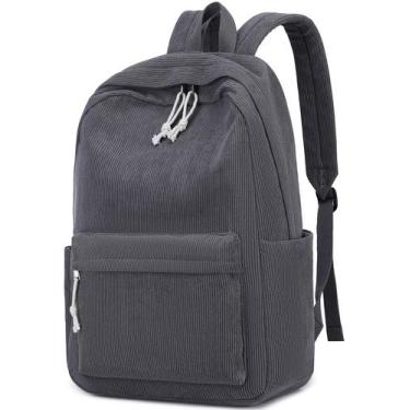 Imagem de Mochila escolar BTOOP Corduroy grande para laptop de 17 polegadas para