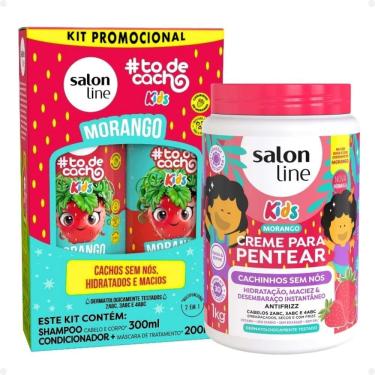 Imagem de Kit Salon Line Kids: Shampoo e Condicionador + Creme para Pentear Morango