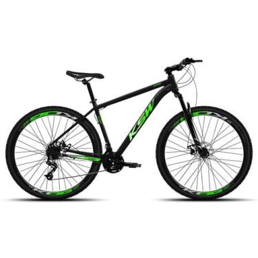 Imagem de Bicicleta Aro 29 KSW XLT100 18V 3X6 Freios a Disco, Preto, Verde claro