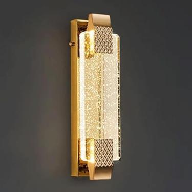 Imagem de Luminária de parede LED de luxo com cristais nórdicos de tira longa para sala de estar, corredor, sala de jantar, estudo, escadas (GoId10*50cm)
