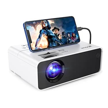 Imagem de Projetor de filme, projetor SMONET 1080p HD 7500l projetor de TV para casa, projetor de vídeo, mini projetor de LED portátil, parede interna externa compatível com TV Stick Laptops PC PS5 HDMI USB