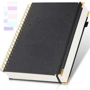 Imagem de Caderno espiral, caderno pautado universitário, A5, diários de couro de 300 páginas para escrever, caderno de diário de capa dura de 14,5 cm x 21,6 cm para escola de trabalho, 24 peças, diário grande