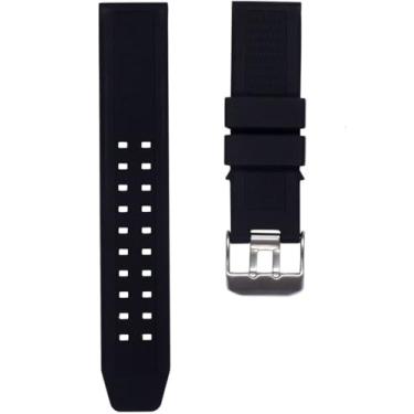 Imagem de Para pulseira de relógio de silicone de borracha de 23 mm da Luminox, com fivela preta/prata para Casio Timex Seiko Luminox 3050 8800 e 3950 Series – pulseira de relógio de luminox