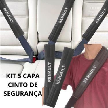 Imagem de Kit 5 Capas Protetor Cinto Segurança Preta Espumada Automotivo Renault