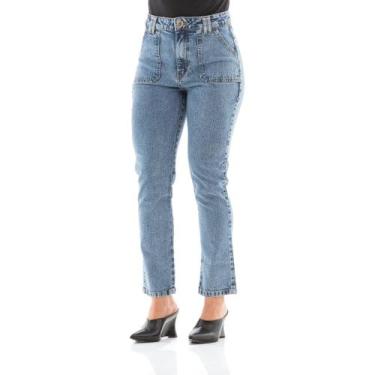 Imagem de Calça Jeans Feminina Arauto Mom Comfy - ARAUTO JEANS, Marmorizado, 40