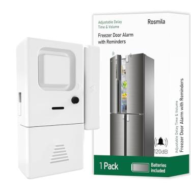 Imagem de ROSMILA Pacote Com 2 Alarmes Para Porta De Freezer, Geladeira Aberta, Lembrete Fechamento, Alerta Atraso 60/120/180/240 Segundos, Baixo/Alto 80 A 120 Db (Branco Marfim)