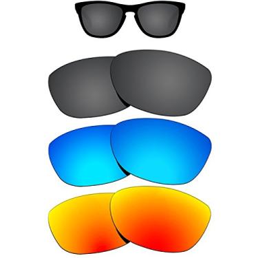 Imagem de Lentes de substituição Kygear antidesbotamento para óculos de sol Oakley Frogskins, Bk&bu&re, 0