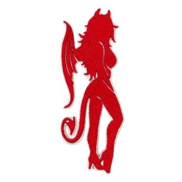 Imagem de Generic Apliques De Ferro 4" Para Garota Diabólica, Bordados, Vampiros, Satânicos, Góticos, Horror, Halloween, Vermelhos, Em/Costurar, Roupas, Mochilas, Chapéus, Jaquetas, Roupas