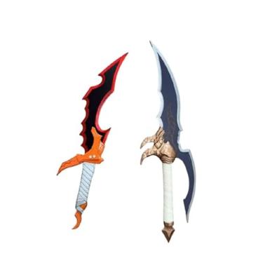 Imagem de KinStore Conjunto De Adagas Metal Estilo Anime, Espadas, Kasaka'S Venom Fang E Knight Killer Com Placa Madeira Para Decoração Cosplay