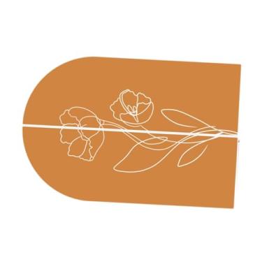 Imagem de Fenteer Arco decalque de parede arco papel de parede quarto crianças porta moderna quarto decoração interno de férias, adesivo de parede boho arco, Laranja