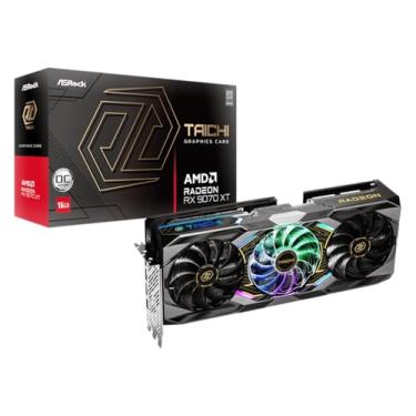 Imagem de Placa de Vídeo ASRock RX 9070 XT Taichi OC – 16GB GDDR6, ARGB, Ray Tracing, Triple Fan, PCIe 4.0 – 90-GA5HZZ-00UANF