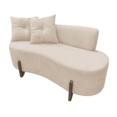 Imagem de Namoradeira Sofá Feijão Luna Orgânica Bouclé Marfim - Mazzero Decor