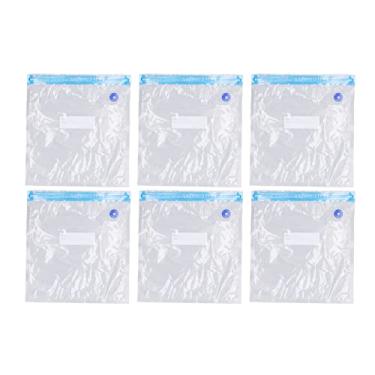 Imagem de Hyuduo Bolsa de Armazenamento a Vácuo 6pcs Sacos de Economia Espacial Transparentes, Materiais Premium, Garantia Pós-venda, Com 6 Sacolas de Selador de Vácuo, para Vedação de Roupas (C: 26 * 34cm)