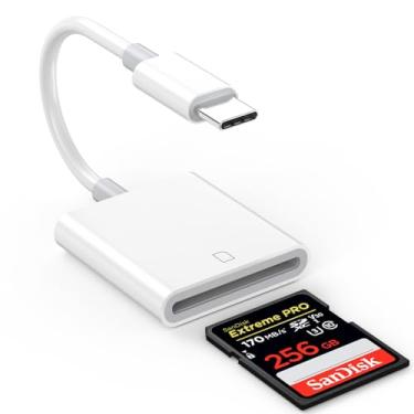Imagem de [Certificado MFi] Leitor de cartão SD para iPhone USB C, adaptador de câmera digital iPhone 16, leitor de cartão de memória para iPhone 16/16 Plus/16 Pro/16 Pro Max/15/15 Pro/15 Pro Max, Galaxy, Pixel
