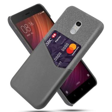 Imagem de Capa para Xiaomi Redmi Note 4,Tela e tampa de couro PU,Antideslizante,360°cobertura completa à prova de choque com 1 slot de cartão atrás,Prevenção de queda-Gray